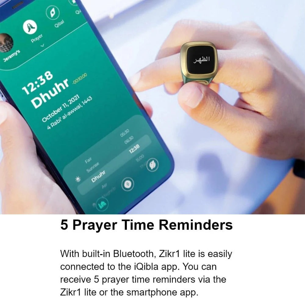 Smart Zikr Ring - OLED Display & Prayer Reminder