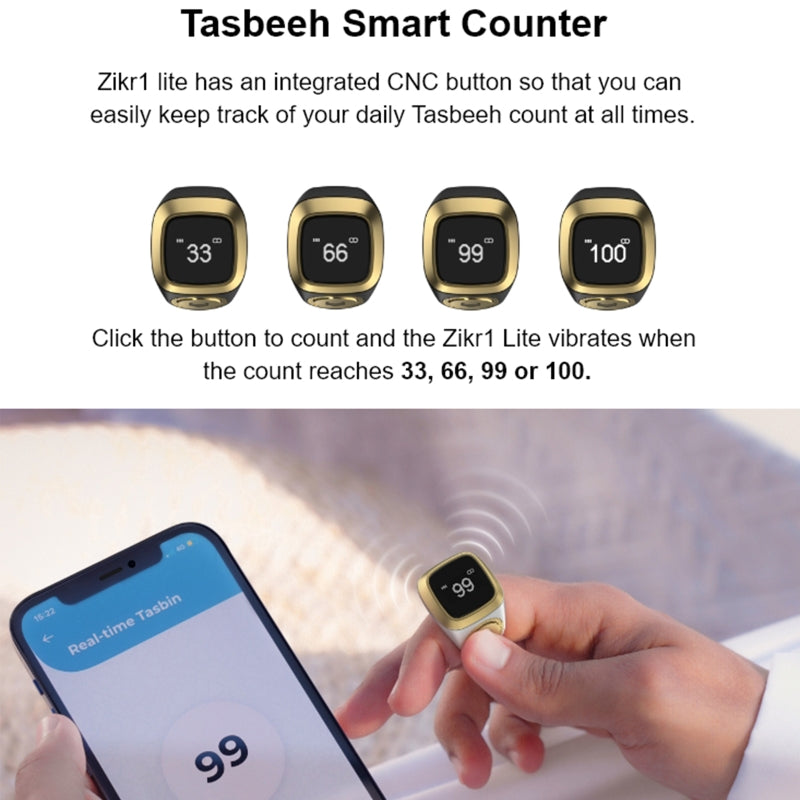 Smart Zikr Ring - OLED Display & Prayer Reminder